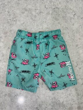 Hurley Kids 4T Teal Flamingo Swim Shorts